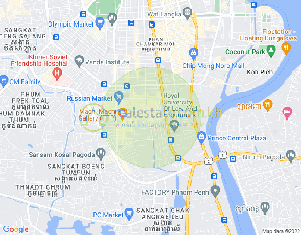 Mapa: Boeung Trabek, Chamkarmon, Phnom Penh