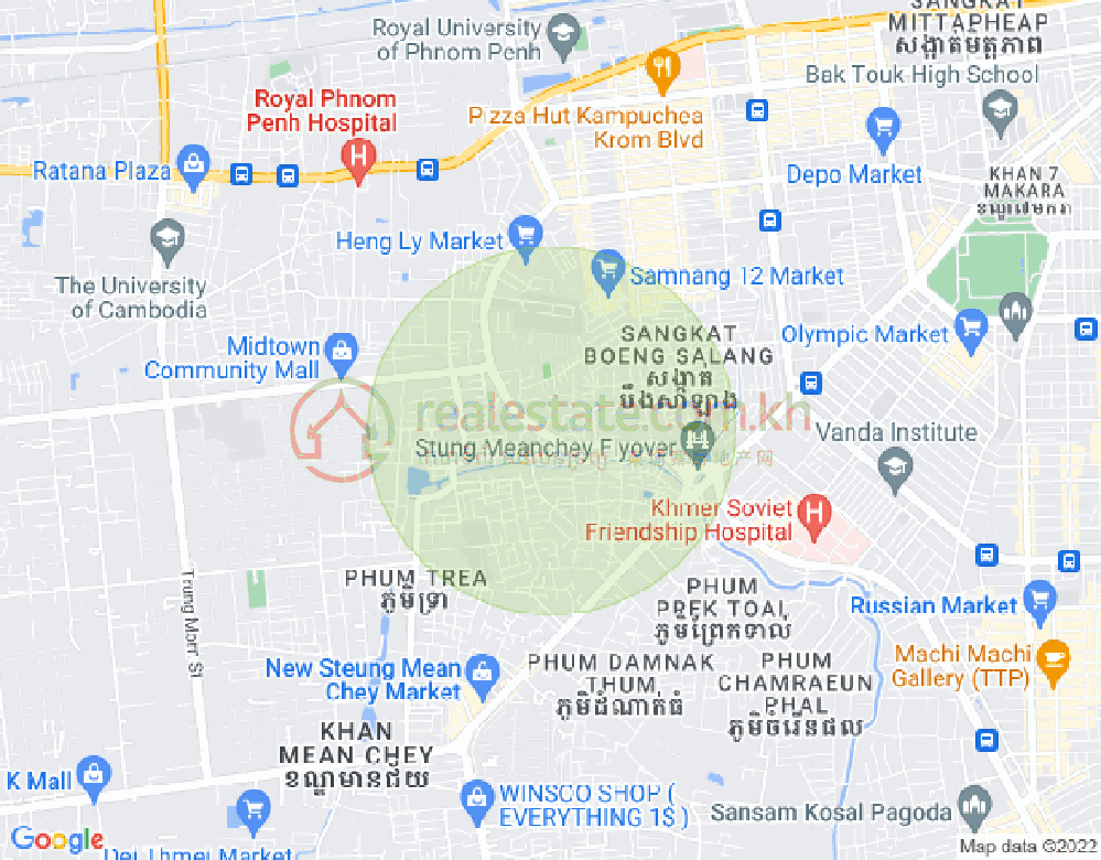 クムオン, センソック, プノンペンの地図