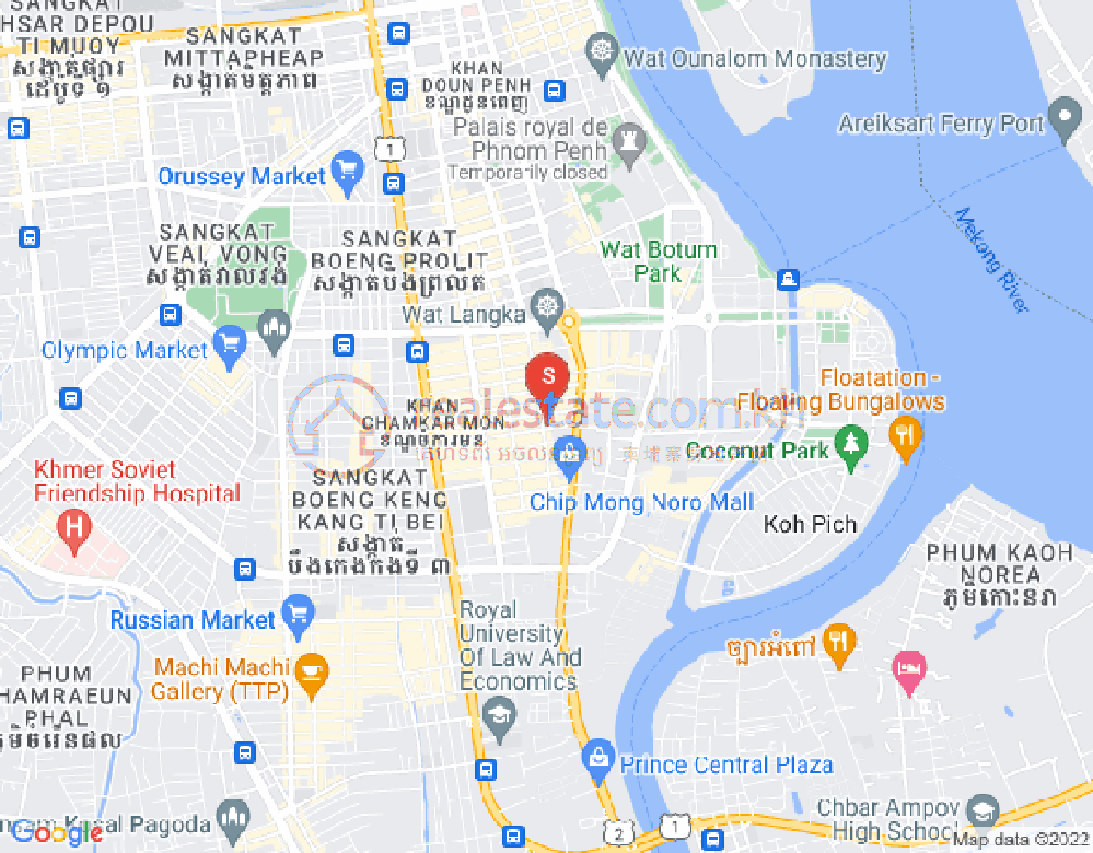 Mapa: BKK 1, Boeng Keng Kang, Phnom Penh