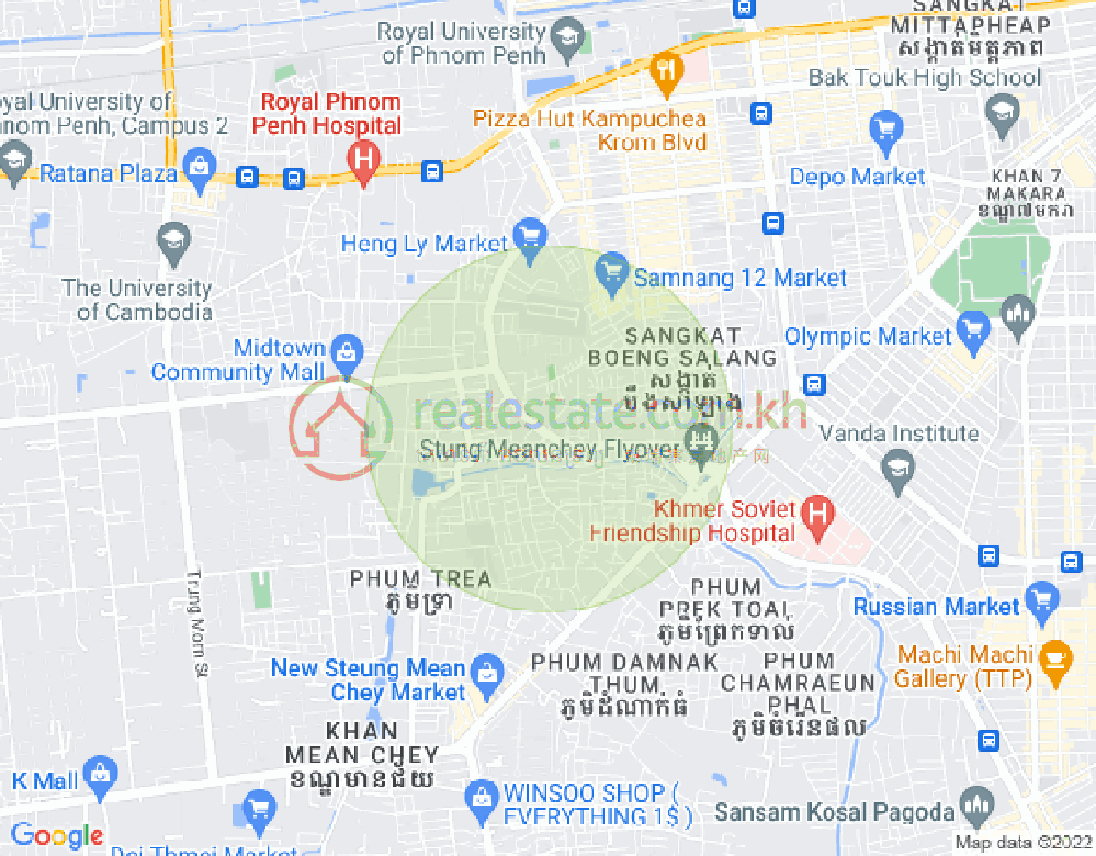Khmuonh分区, 森速区, 金边地图