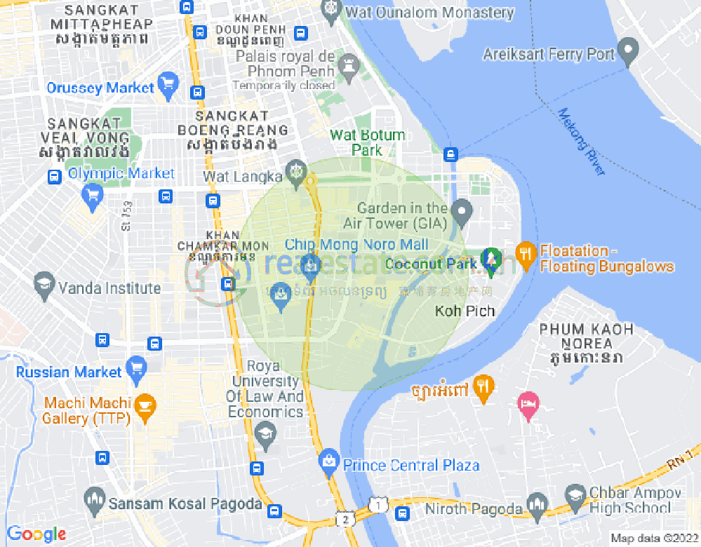 แผนที่ โตนเลบาสัก, จัมการมอน, พนมเปญ