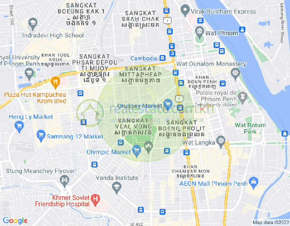 Map of Veal Vong, 7 Makara, Phnom Penh