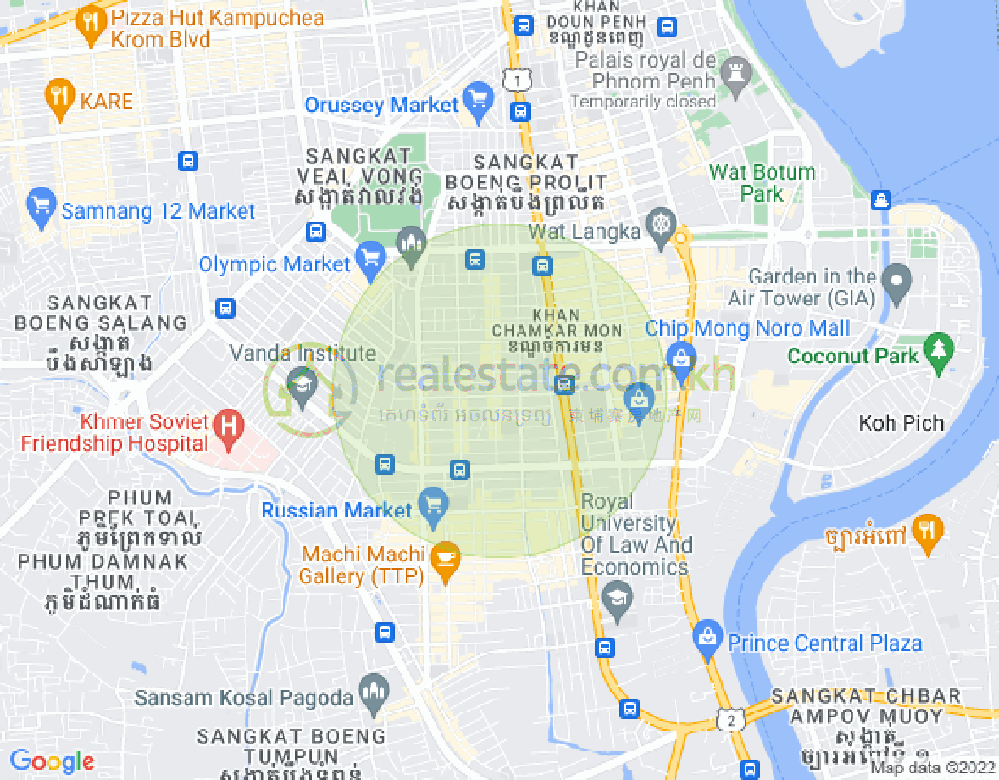 万景岗3分区（BKK3), 波哥堪, 金边地图