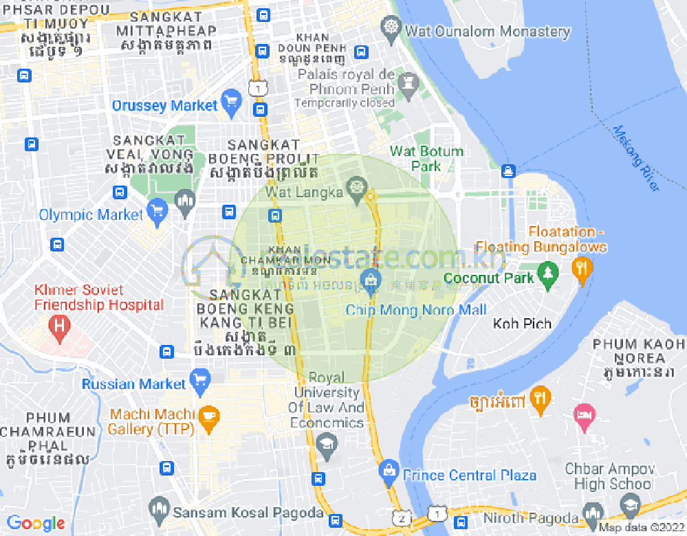 Map of BKK 1, Boeng Keng Kang, Phnom Penh