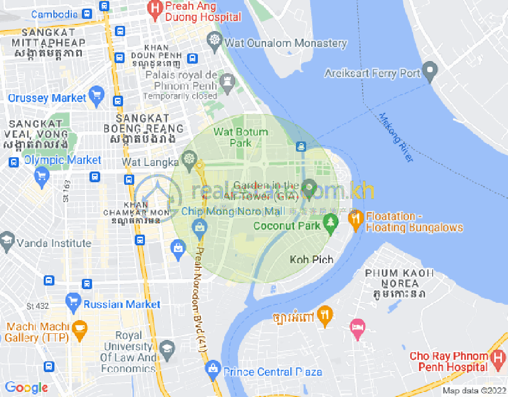 백색하구역, 짬까몬, 프놈펜 지도