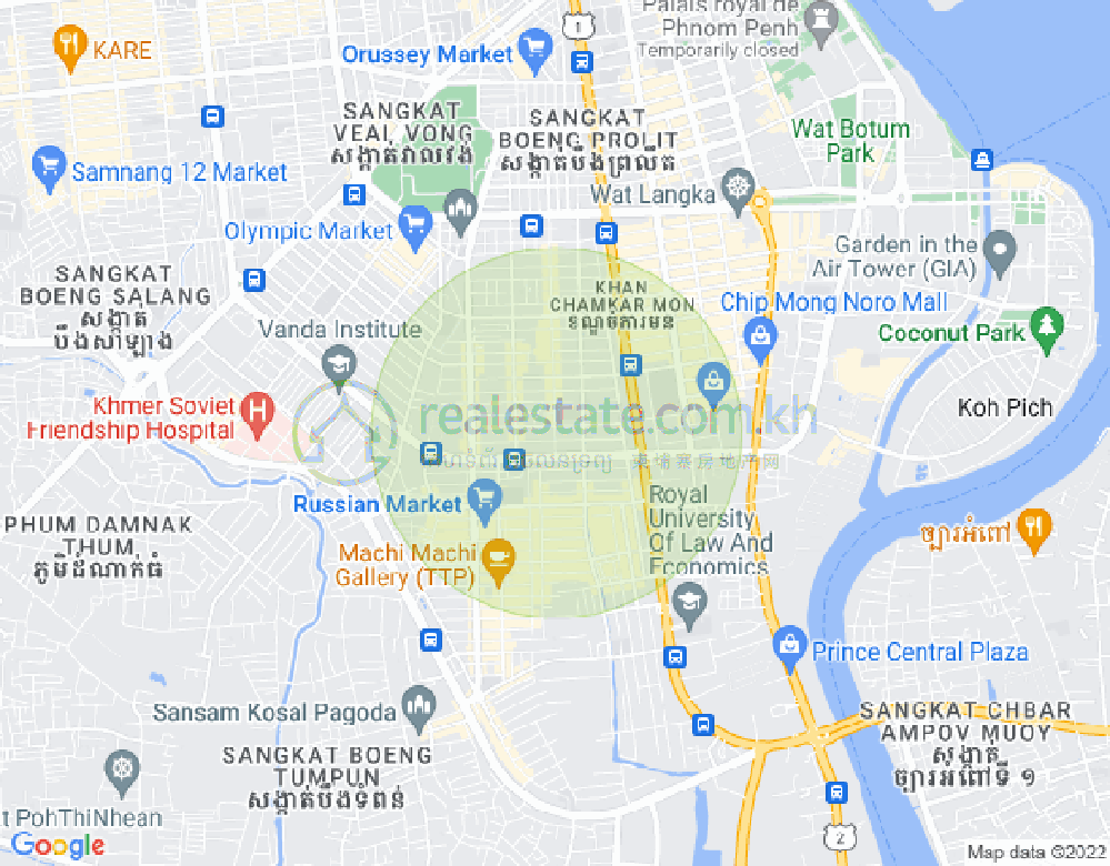 万景岗3分区（BKK3), 波哥堪, 金边地图
