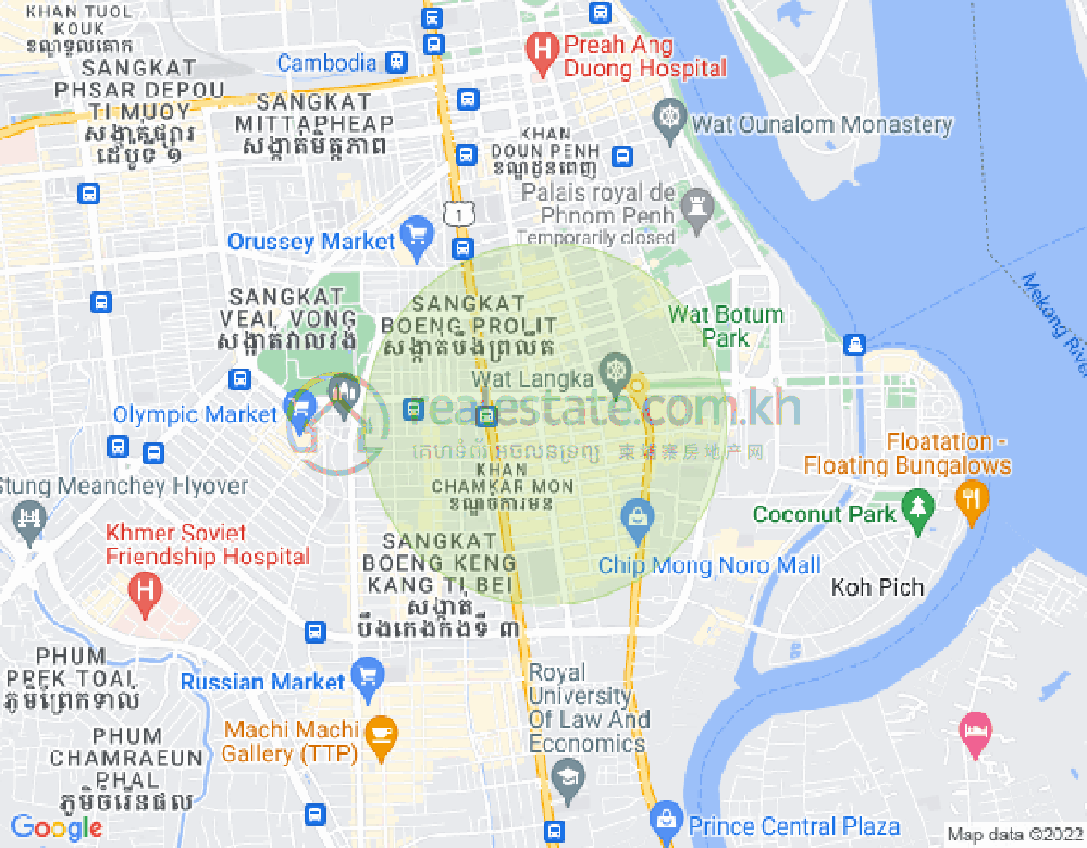 Map of BKK 1, Boeng Keng Kang, Phnom Penh