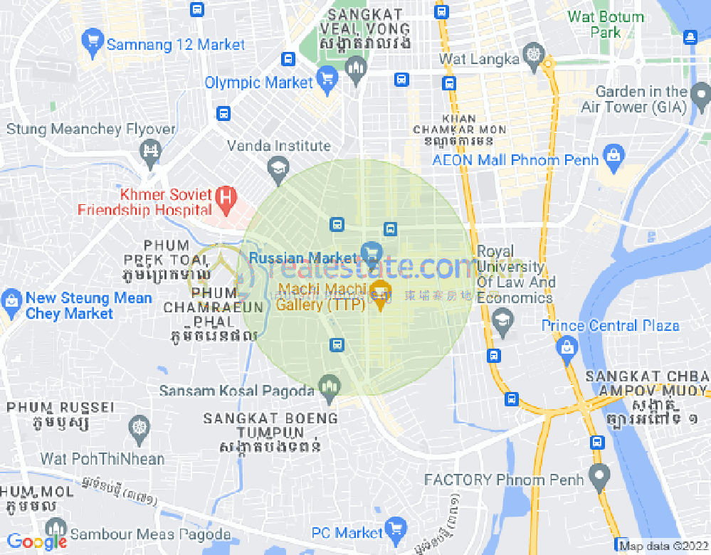 Map of Toul Tum Poung 1, Chamkarmon, Phnom Penh
