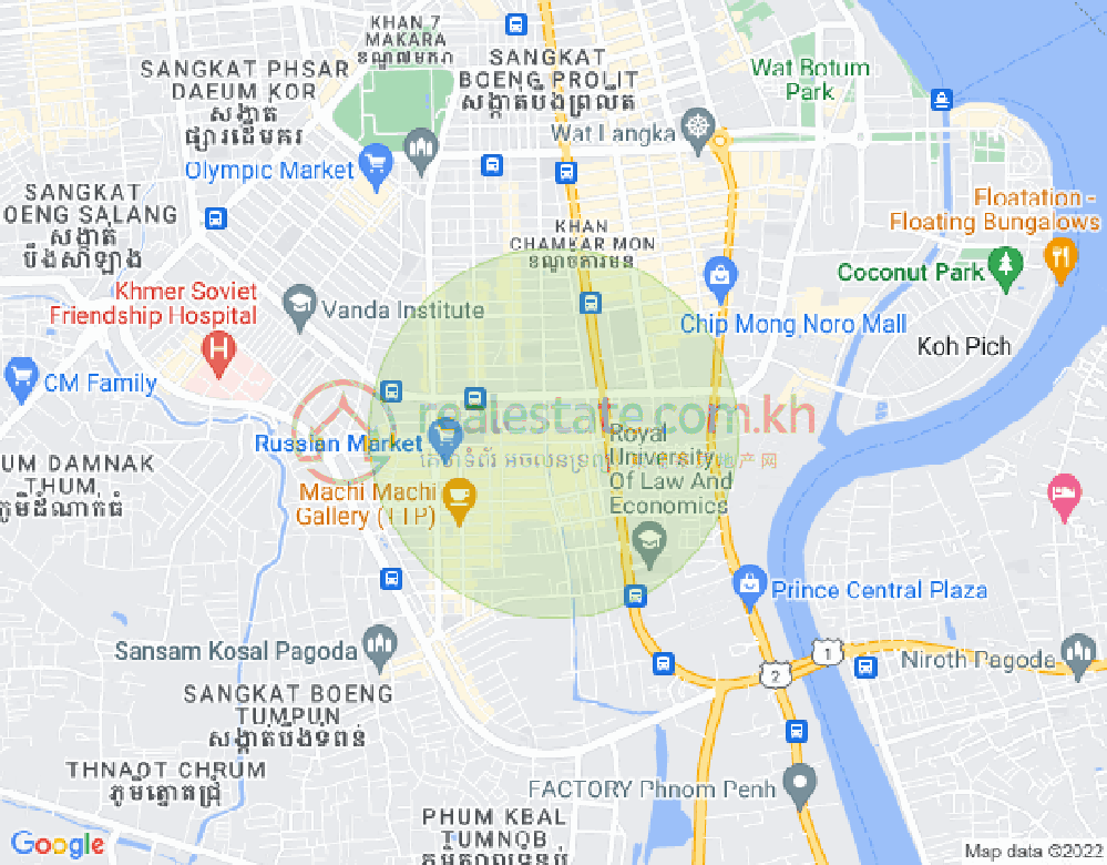 Map of Boeung Trabek, Chamkarmon, Phnom Penh