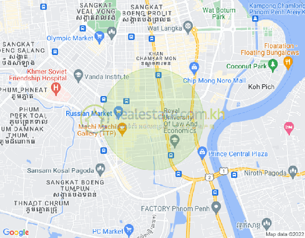 Map of Boeung Trabek, Chamkarmon, Phnom Penh