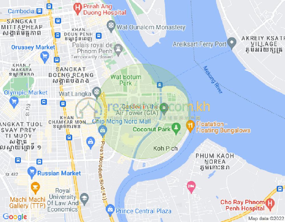 ផែនទី ទន្លេបាសាក់, ចំការមន, ភ្នំពេញ