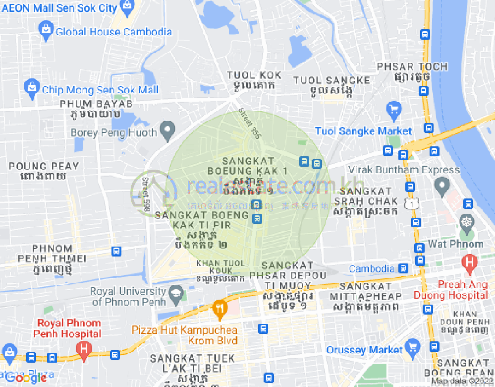 万谷湖1分区, 堆谷区, 金边地图