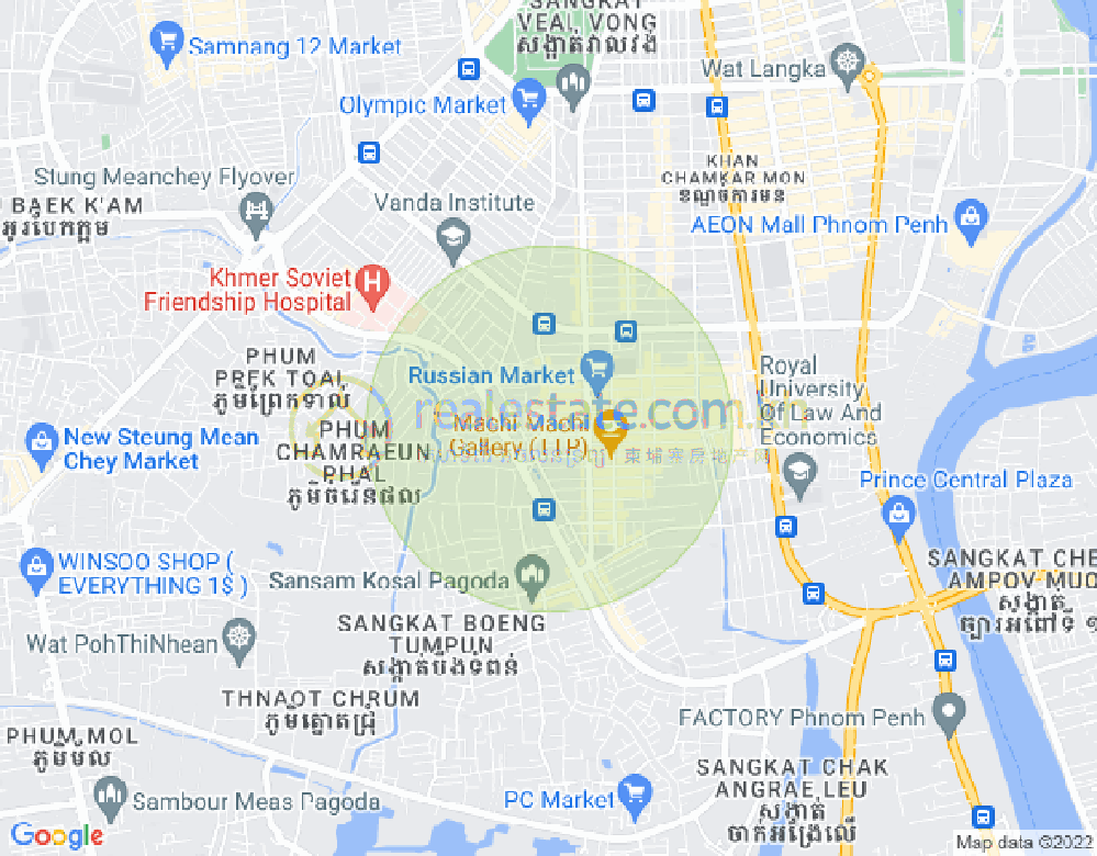 Carte de Toul Tum Poung 1, Chamkarmon, Phnom Penh