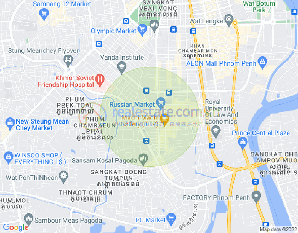 Carte de Toul Tum Poung 1, Chamkarmon, Phnom Penh