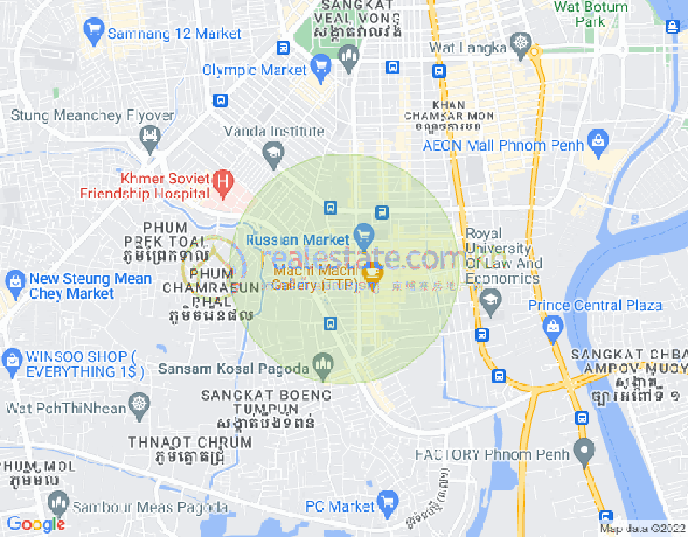 Carte de Toul Tum Poung 1, Chamkarmon, Phnom Penh