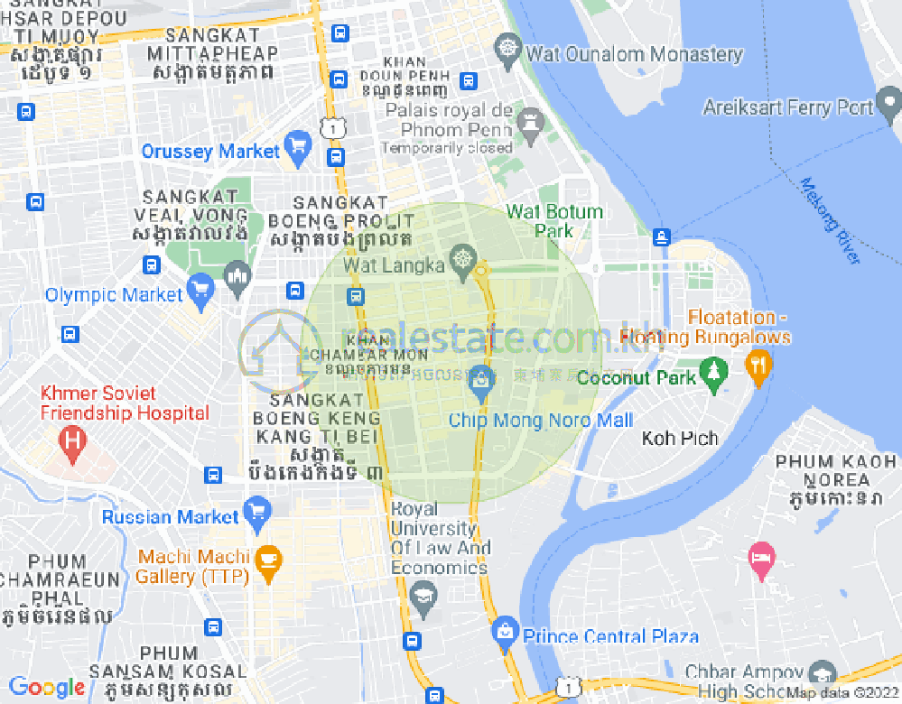 Map of BKK 1, Boeng Keng Kang, Phnom Penh