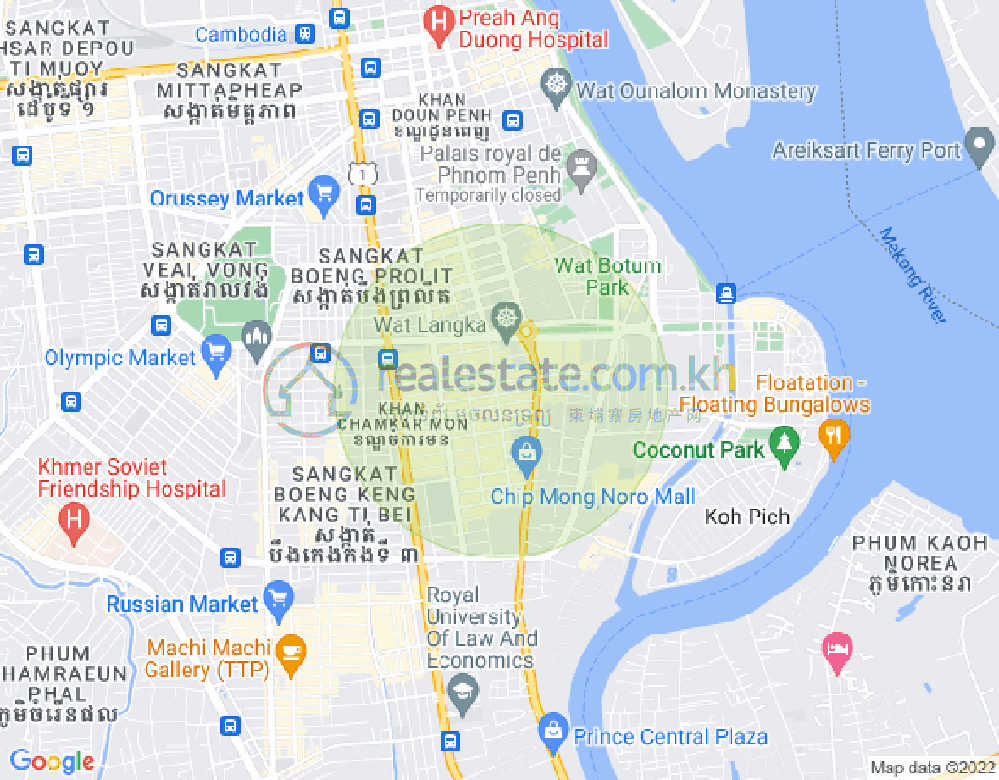 Mapa: BKK 1, Boeng Keng Kang, Phnom Penh