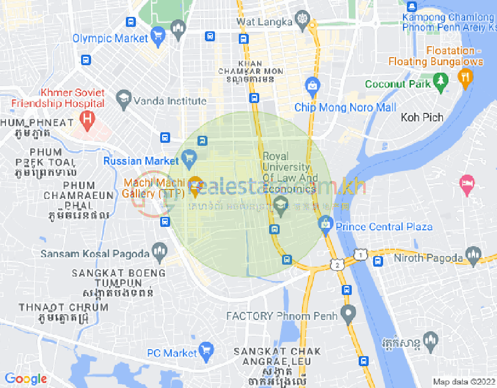 Carte de Boeung Trabek, Chamkarmon, Phnom Penh