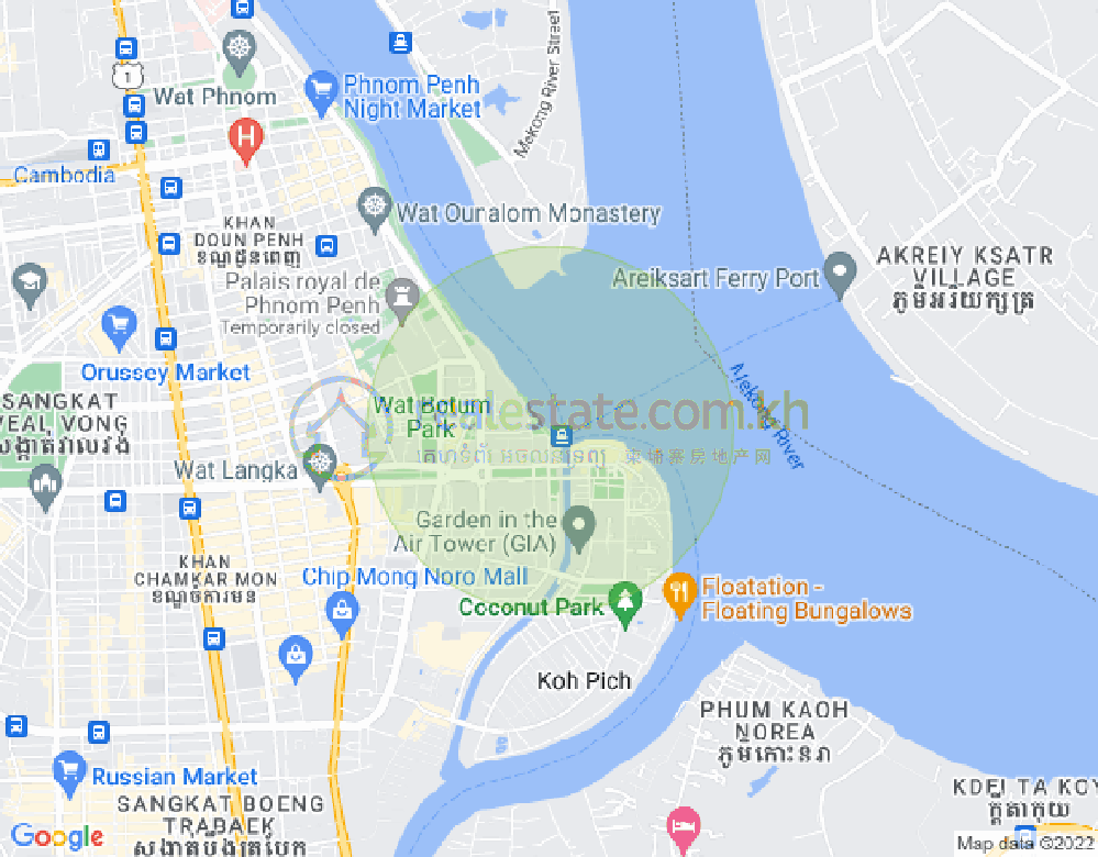 사팔만구역, 룽볜구, 프놈펜 지도