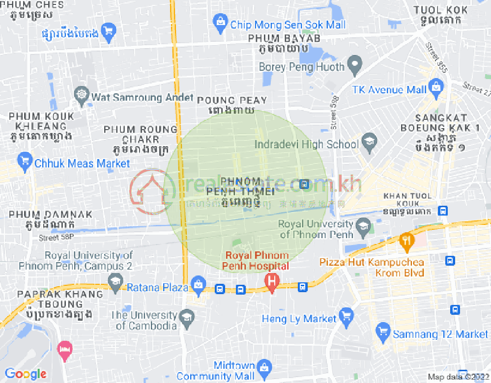 Mapa: Phnom Penh Thmey, Sen Sok, Phnom Penh
