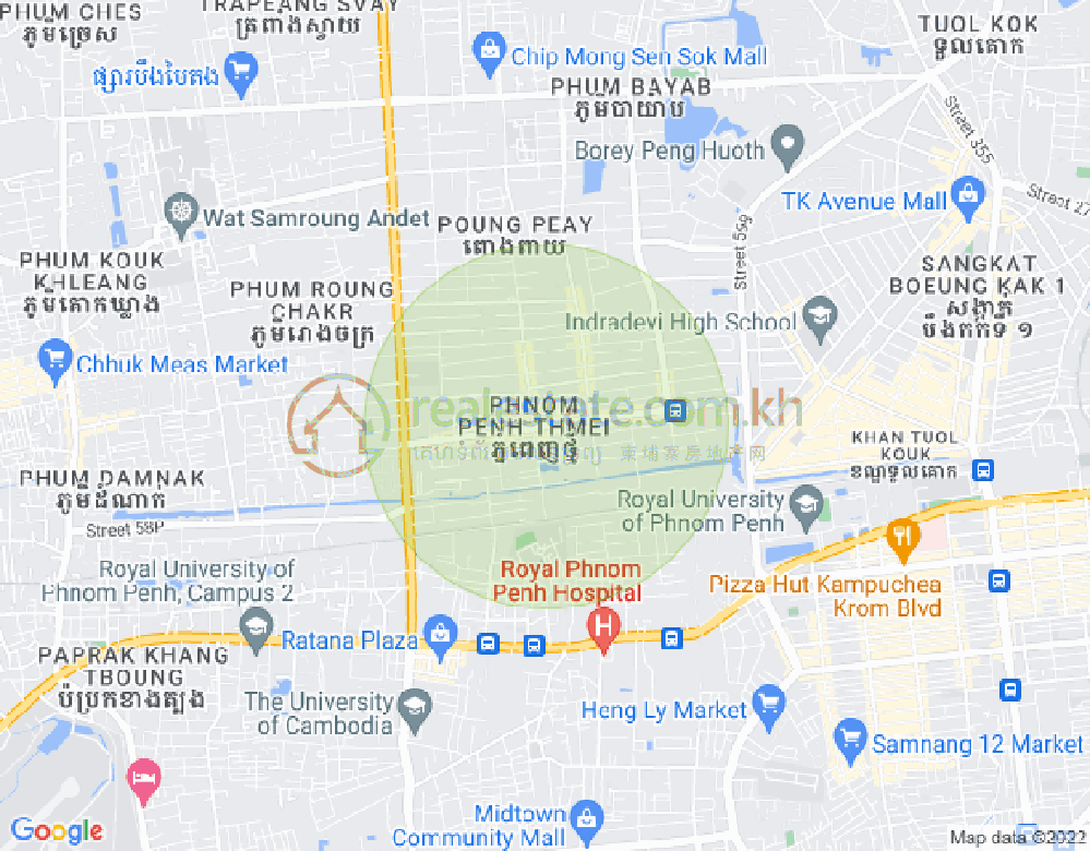 Mapa: Phnom Penh Thmey, Sen Sok, Phnom Penh