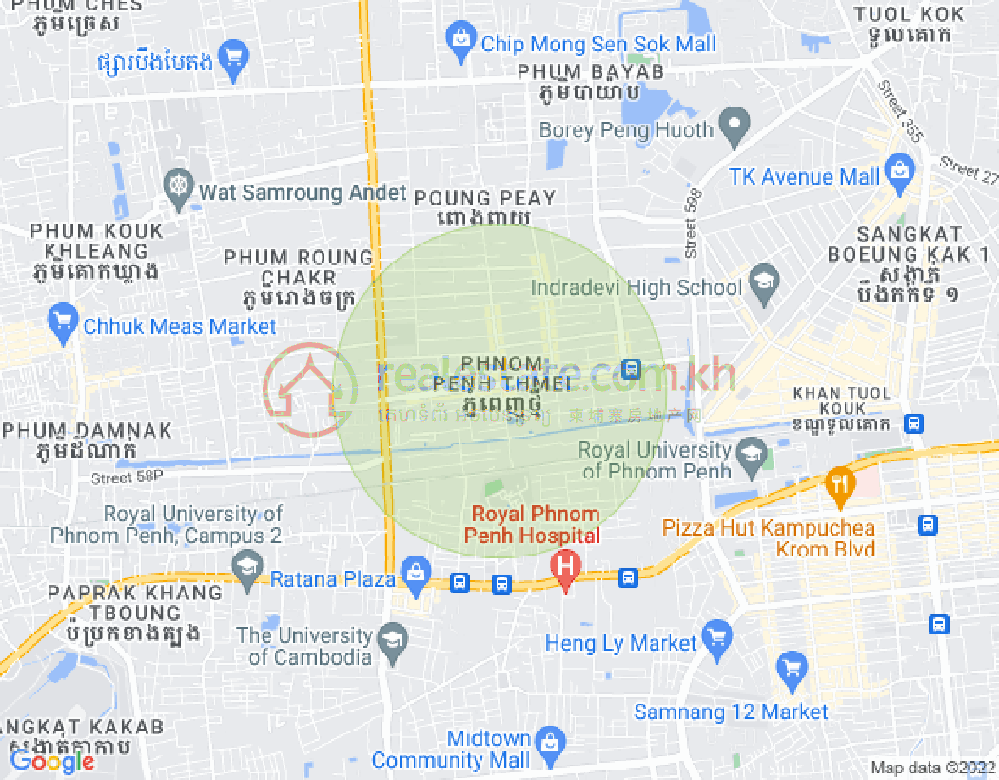 Mapa: Phnom Penh Thmey, Sen Sok, Phnom Penh