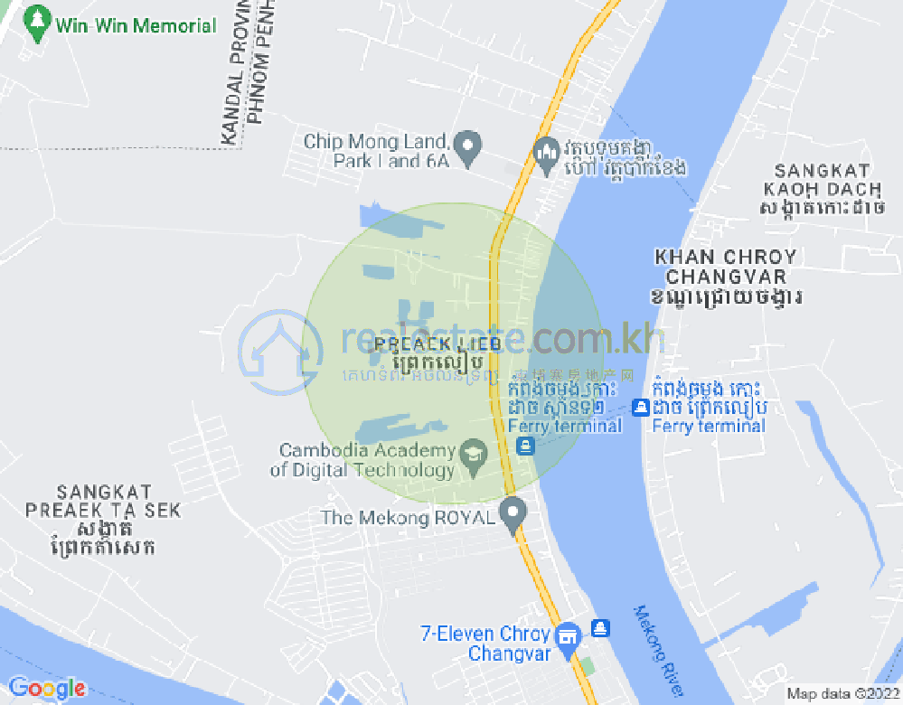 Carte de Preaek Lieb, Chroy Changvar, Phnom Penh
