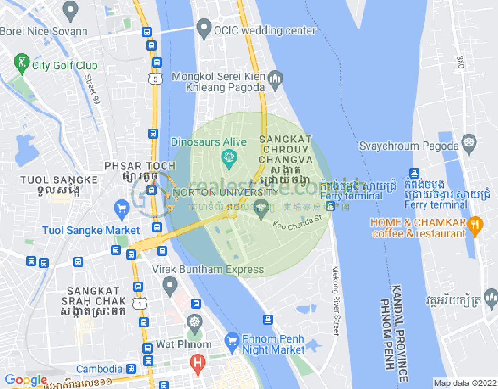 Carte de Chroy Changvar, Phnom Penh