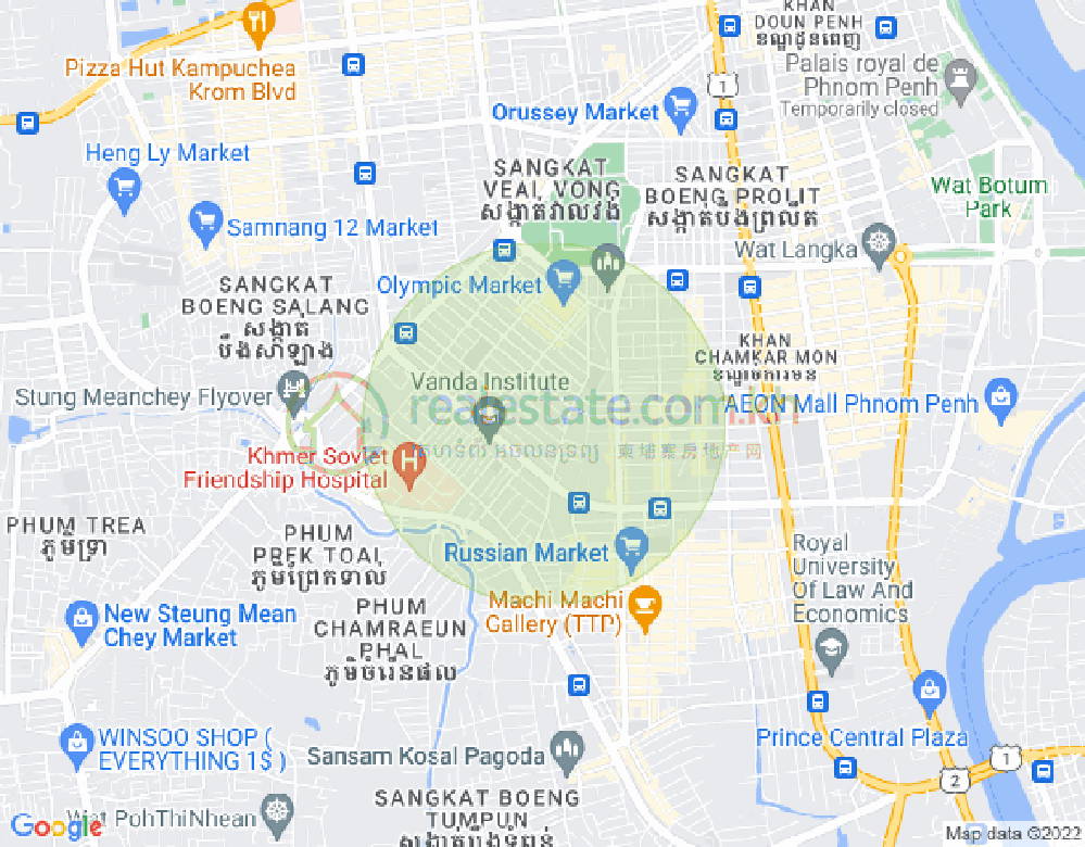 Toul Svay Prey 1镇, 波哥堪, 金边地图