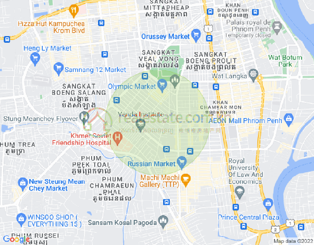 Toul Svay Prey 1镇, 波哥堪, 金边地图