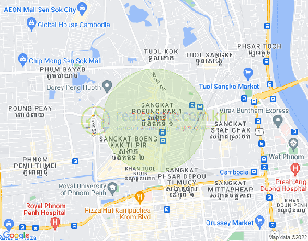 万谷湖1分区, 堆谷区, 金边地图