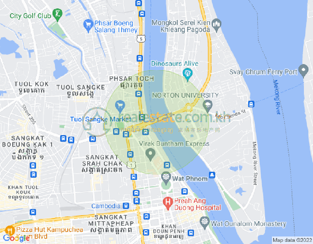 수정화구, 프놈펜 지도