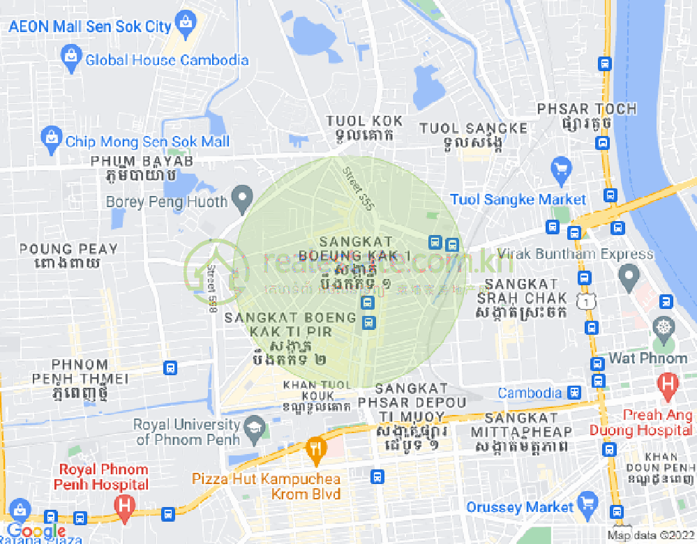 만곡호1구역, 노곡구, 프놈펜 지도