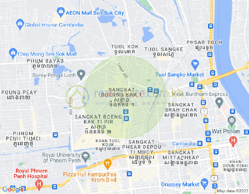 만곡호1구역, 노곡구, 프놈펜 지도