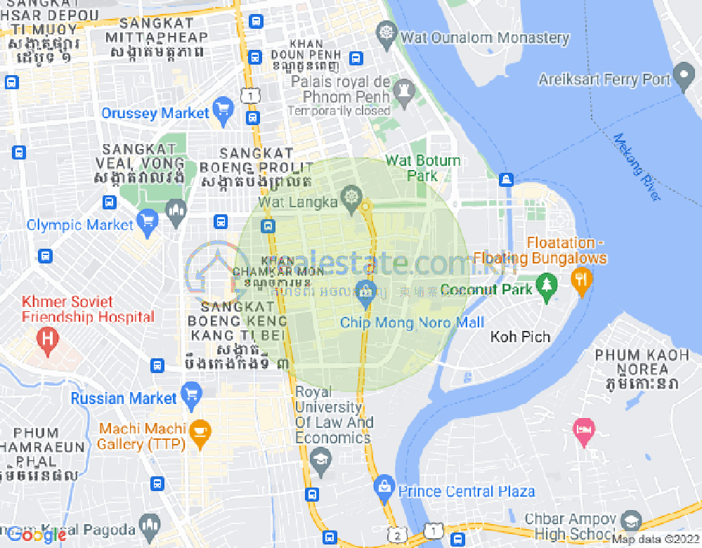 Map of BKK 1, Boeng Keng Kang, Phnom Penh