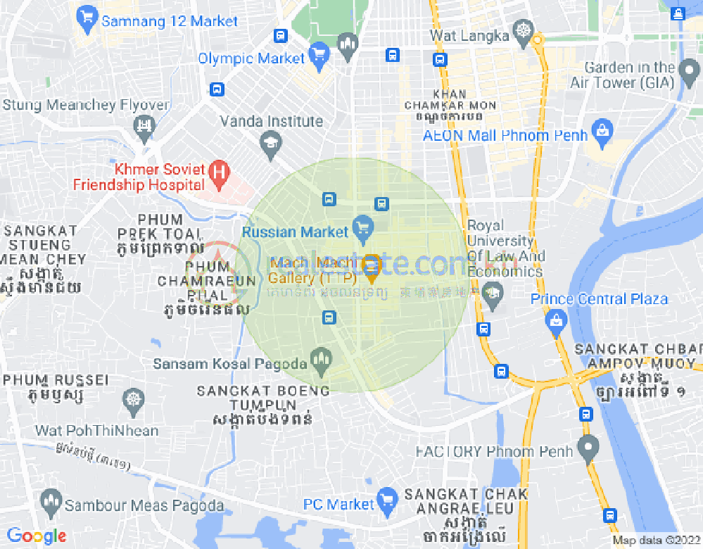Map of Toul Tum Poung 1, Chamkarmon, Phnom Penh