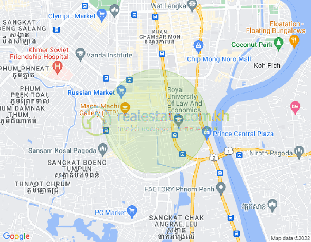 Map of Boeung Trabek, Chamkarmon, Phnom Penh