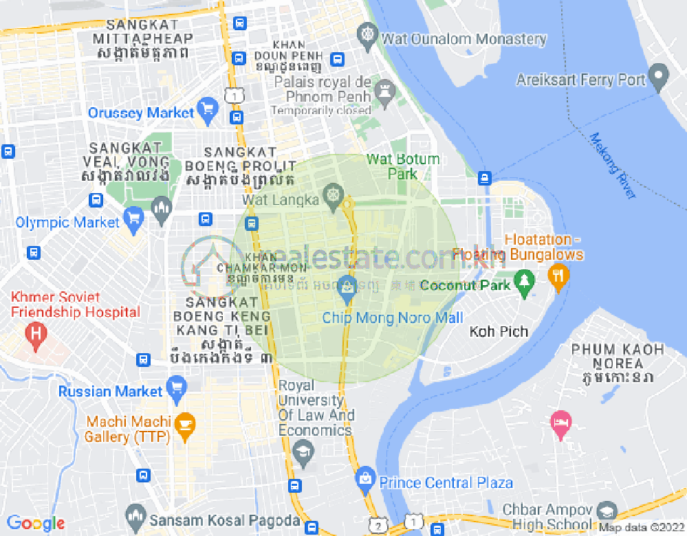 Mapa: BKK 1, Boeng Keng Kang, Phnom Penh