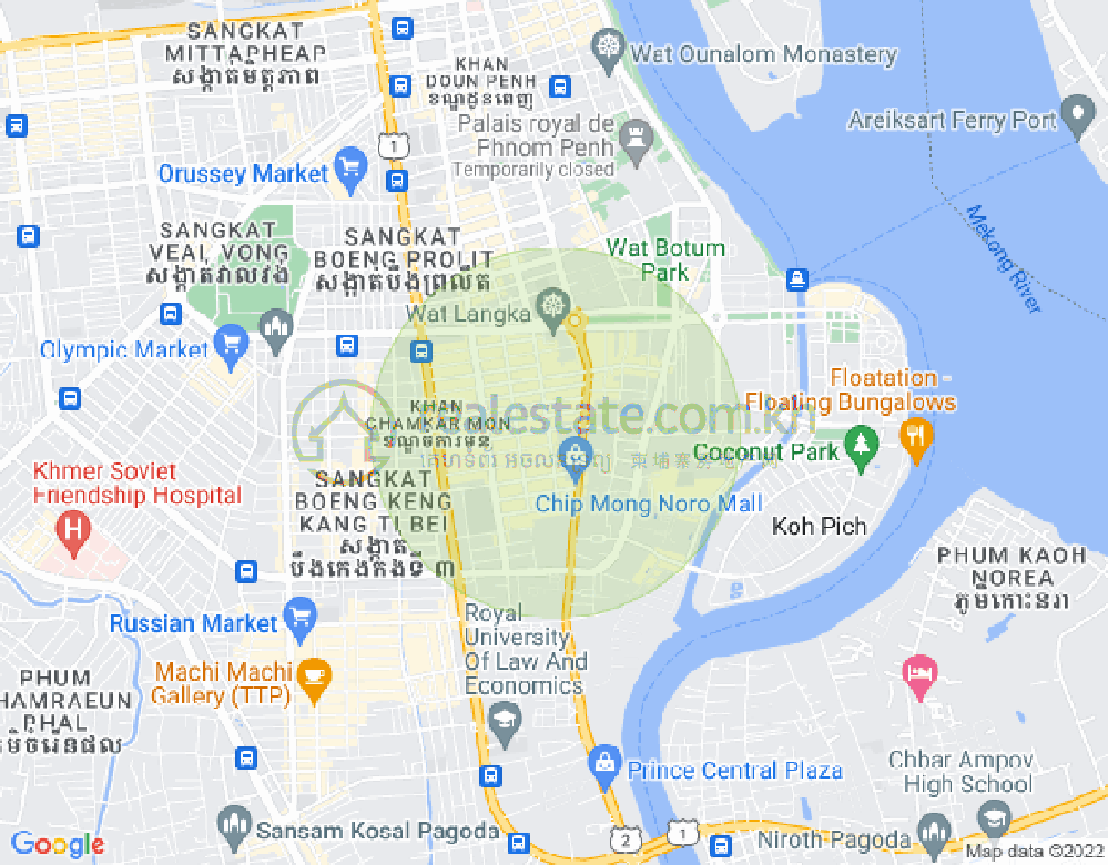 Carte de BKK 1, Boeng Keng Kang, Phnom Penh