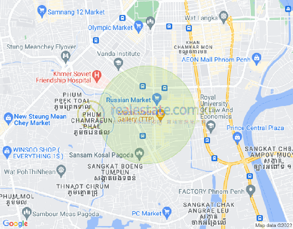 Map of Toul Tum Poung 1, Chamkarmon, Phnom Penh