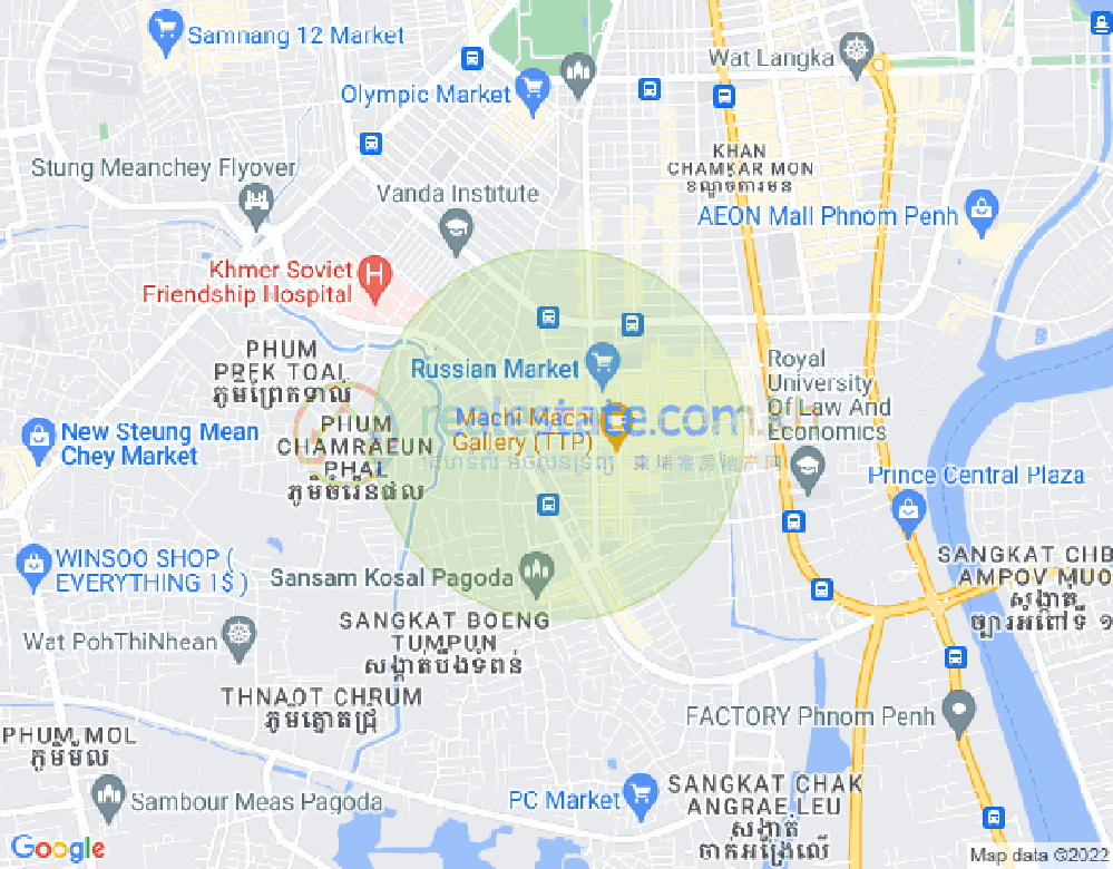 Carte de Toul Tum Poung 1, Chamkarmon, Phnom Penh