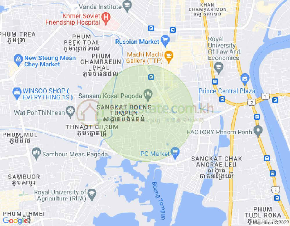 แผนที่ Boeung tumpun, เมียนเจ็ย, พนมเปญ
