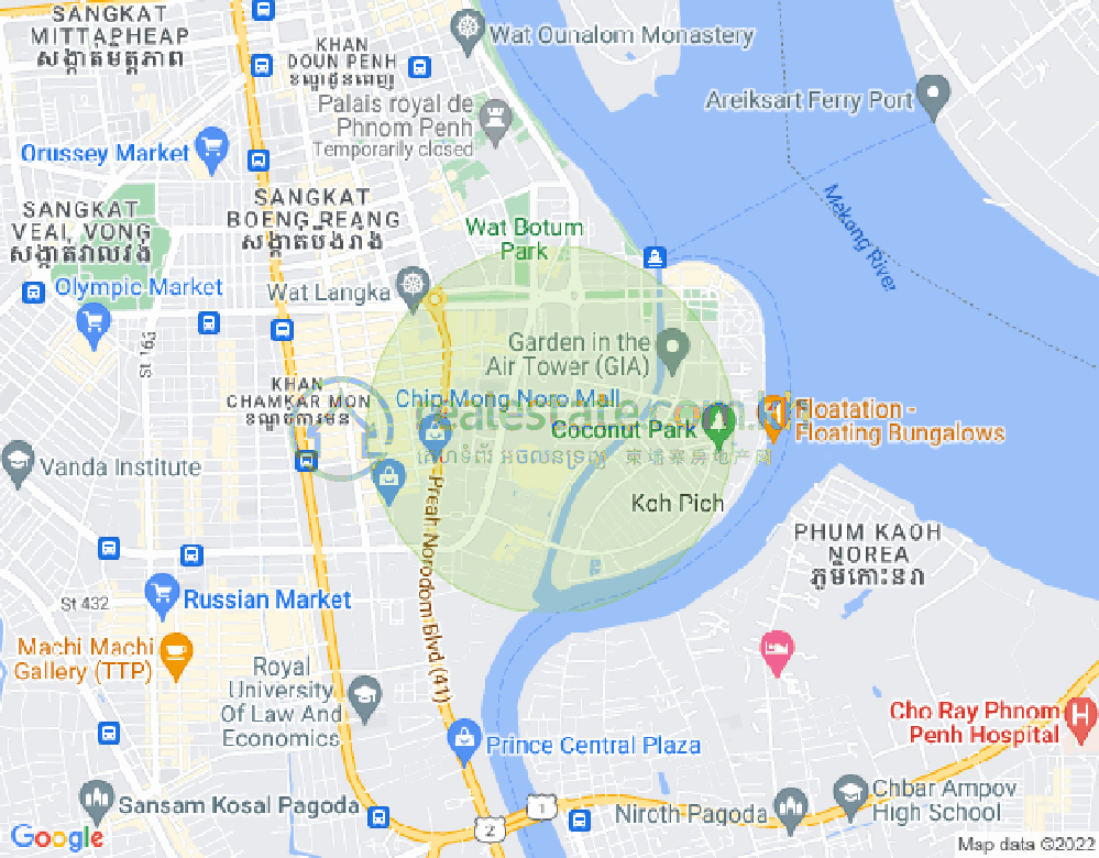 百色河分区, 占卡蒙, 金边地图