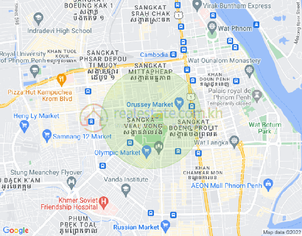 Veal Vong진, 마카라구, 프놈펜 지도