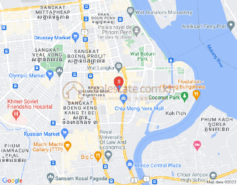 万景岗1分区（BKK1), 波哥堪, 金边地图