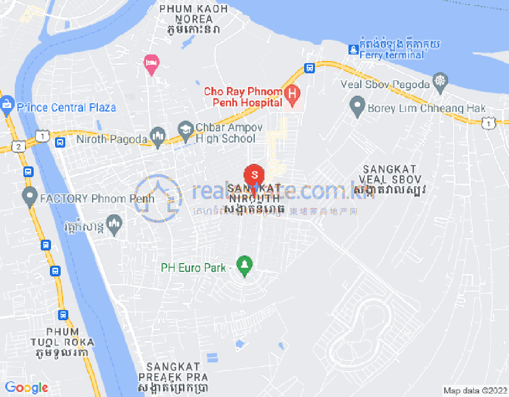 Mapa: Nirouth, Chbar Ampov, Phnom Penh