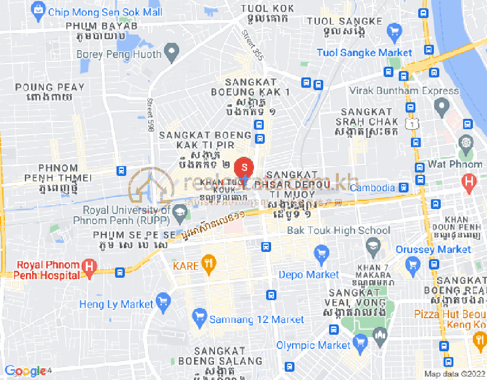 堆谷区, 金边地图