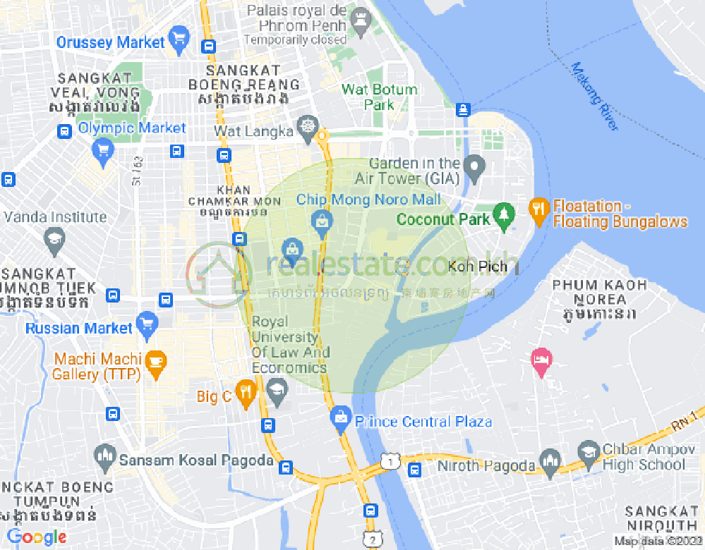 Mapa: BKK 1, Boeng Keng Kang, Phnom Penh