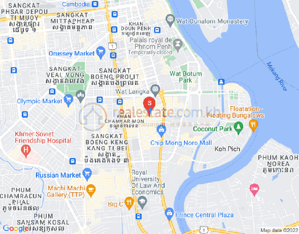 Mapa: BKK 2, Boeng Keng Kang, Phnom Penh