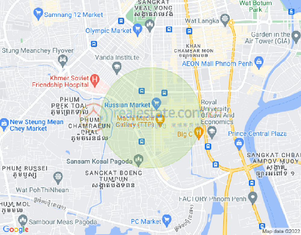 Mapa: Toul Tum Poung 1, Chamkarmon, Phnom Penh